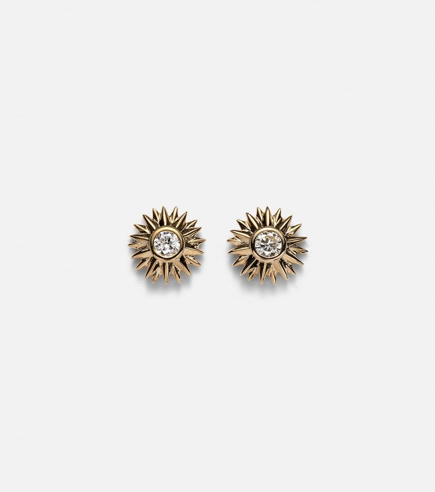 sydney evan sunburst 14kt gold earrings with diamonds