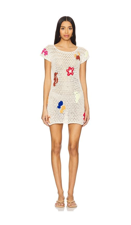 tach clothing crochet mini dress in cream. - size m (also in s)