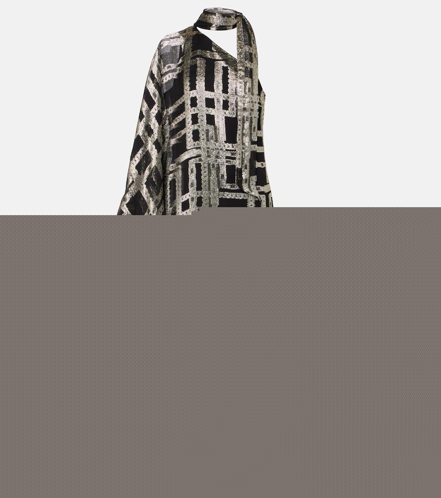 taller marmo betsy printed asymmetric silk-blend maxi dress