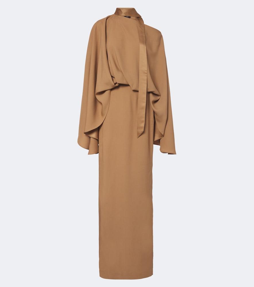 taller marmo brooks scarf-detail crêpe cady maxi dress