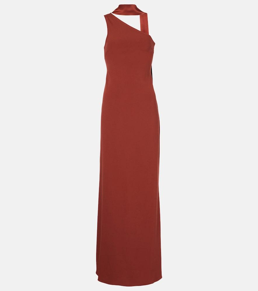 taller marmo caroline one-shoulder crêpe cady gown