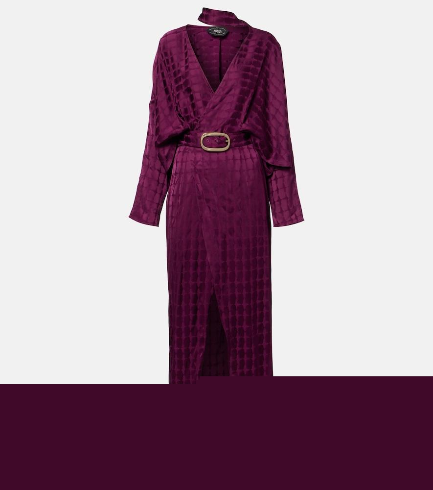 taller marmo dunaway belted crêpe cady wrap dress