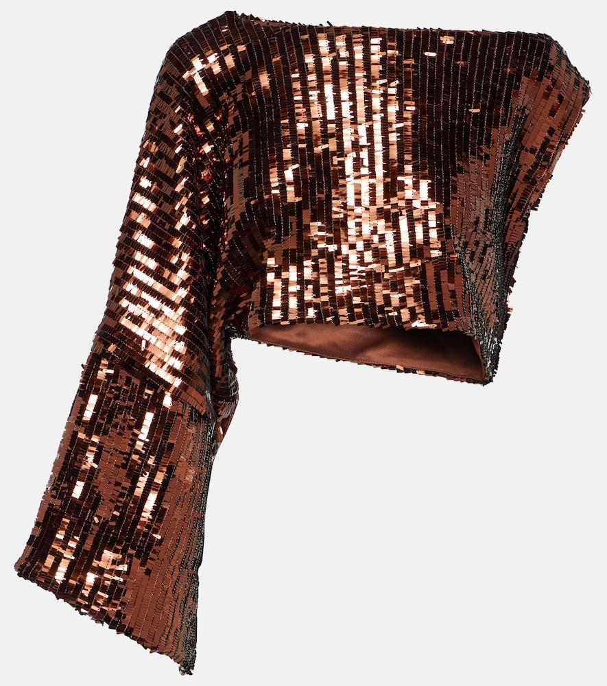 taller marmo eric sequined one-shoulder top
