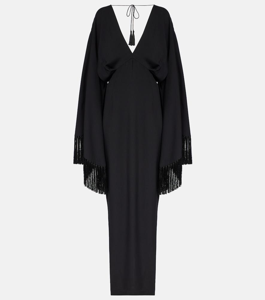 taller marmo magnifique fringed crêpe gown