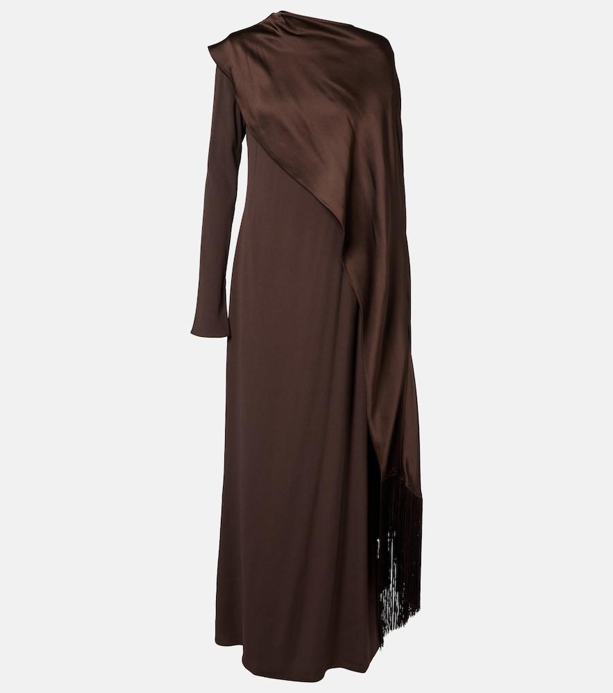 taller marmo mounia caped crêpe cady gown