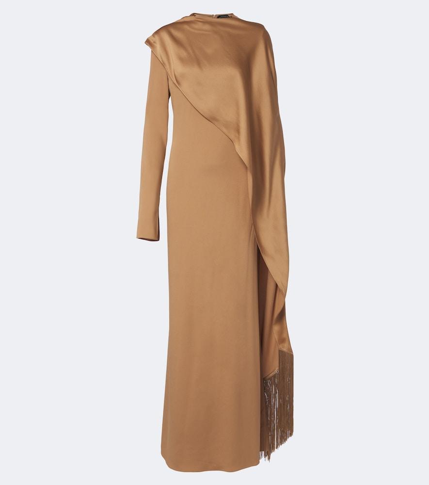 taller marmo mounia caped crêpe cady gown