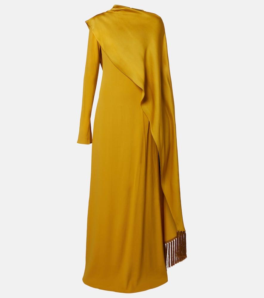 taller marmo mounia caped crêpe cady gown