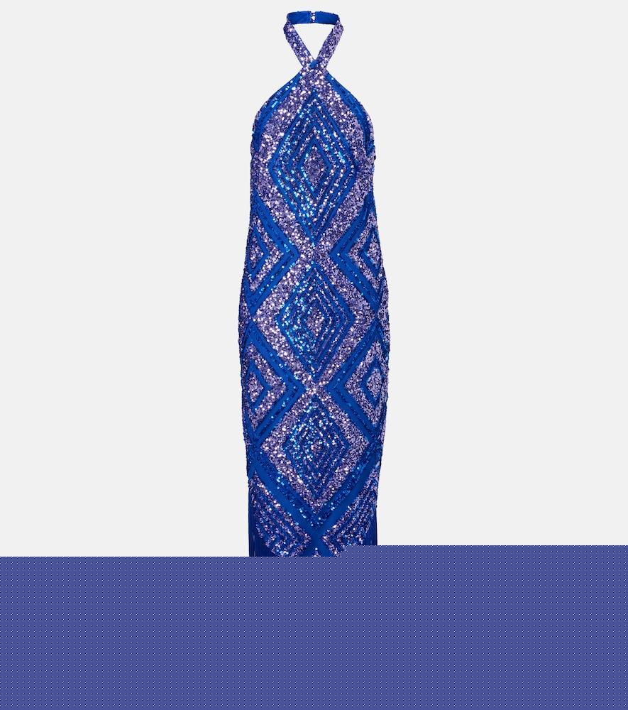 taller marmo nina fringed sequined maxi dress