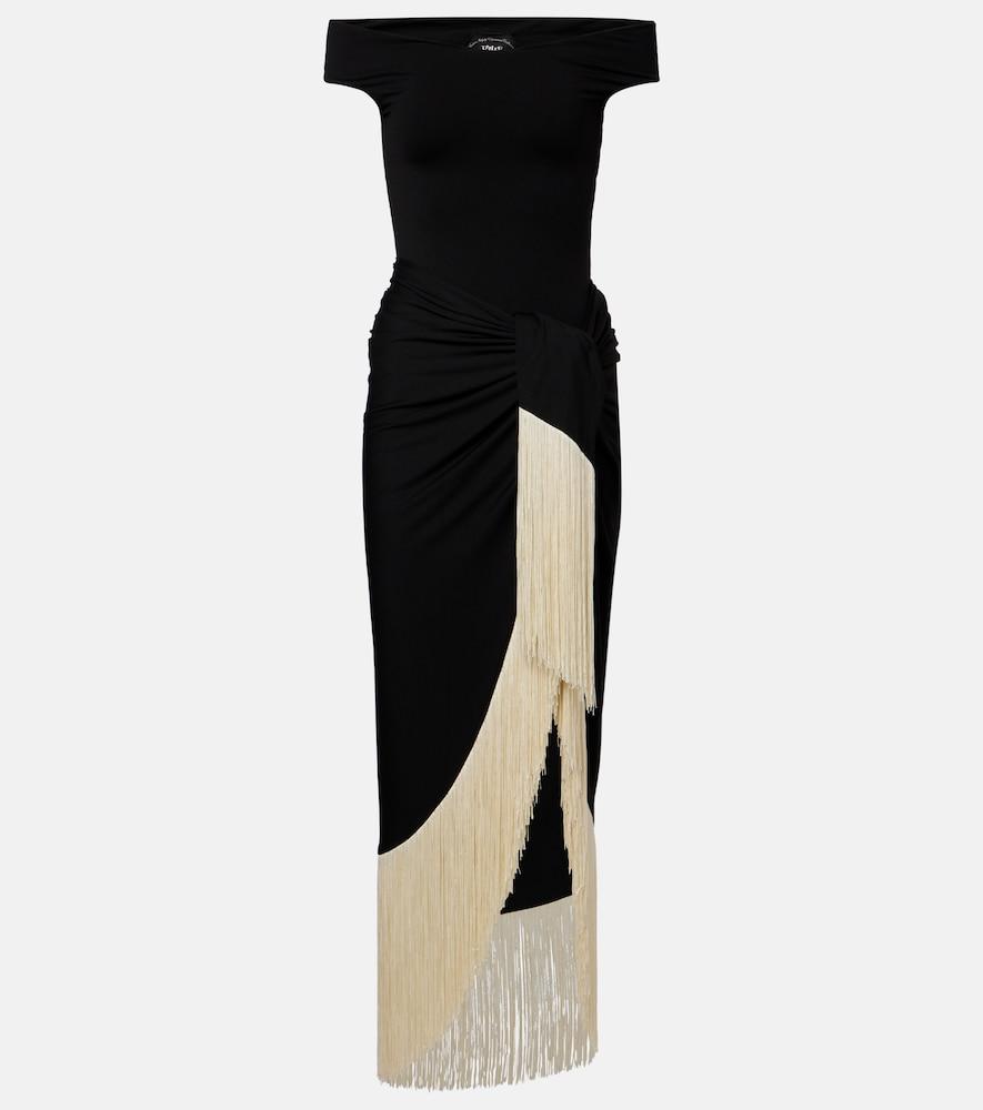 taller marmo romy fringed swimsuit and beach cover-up set