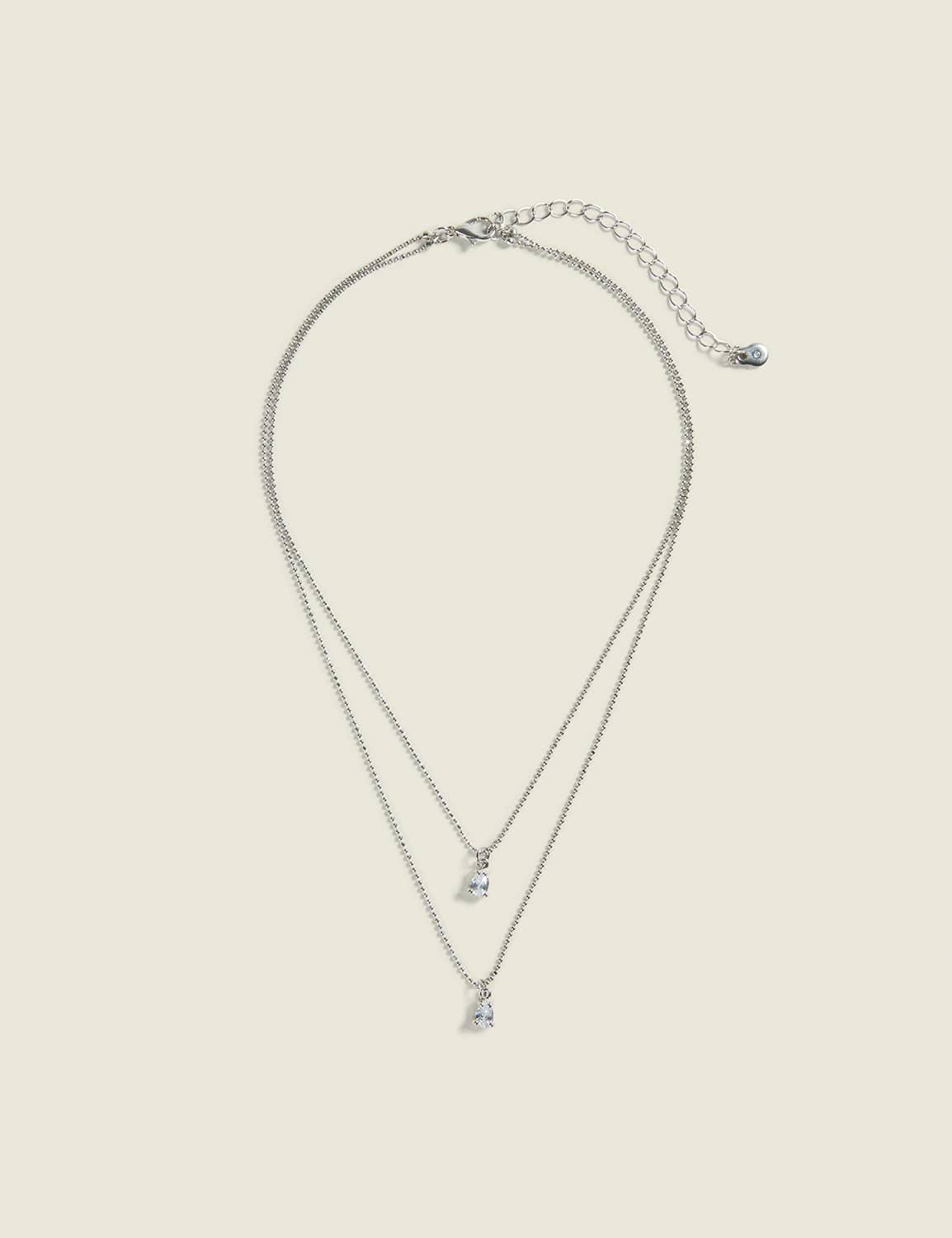teardrop imitation stone multi-row necklace