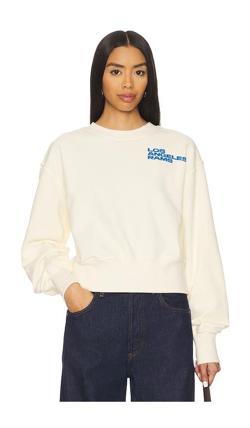 terez x revolve rams puff sleeve crop sweater in cream. - size xl (also in xs, xxs)