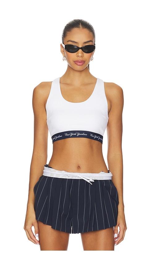 terez x revolve yankees rib logo elastic bra in white. - size xs (also in xxs)
