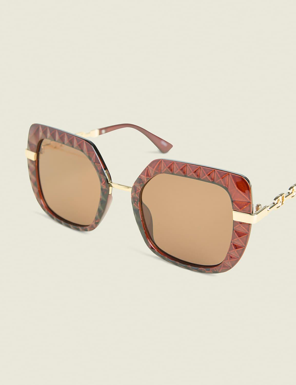 textured burgundy cateye sunglasses