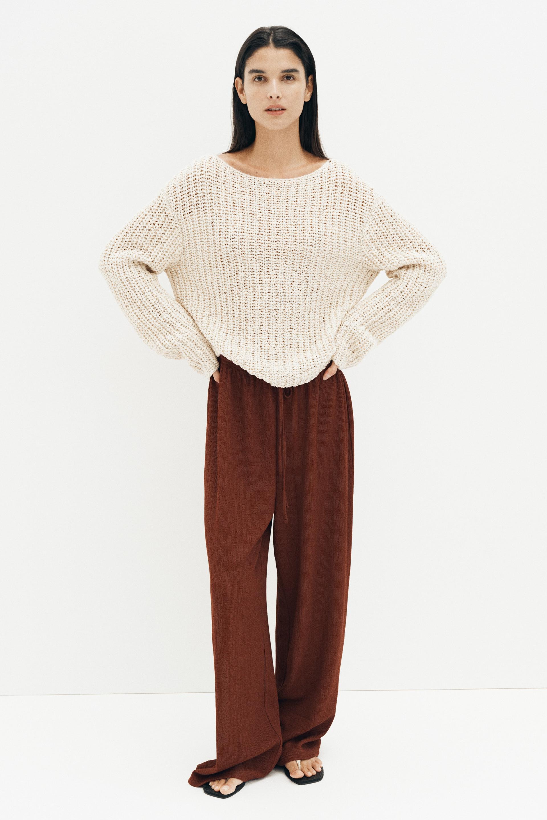 textured drawstring pants
