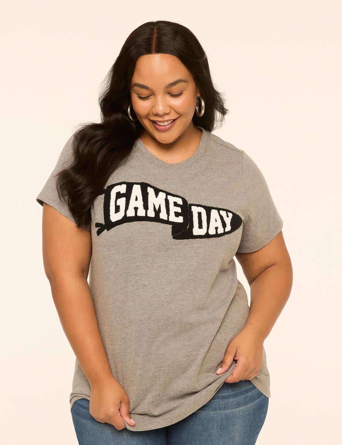 textured game day flag graphic tee