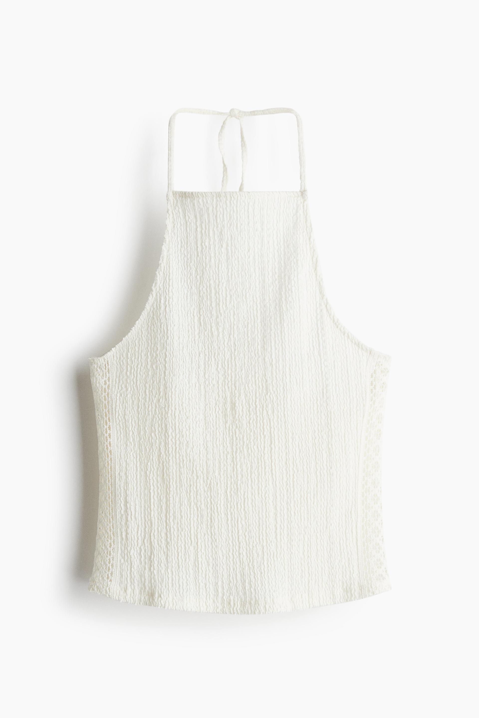 textured halterneck top