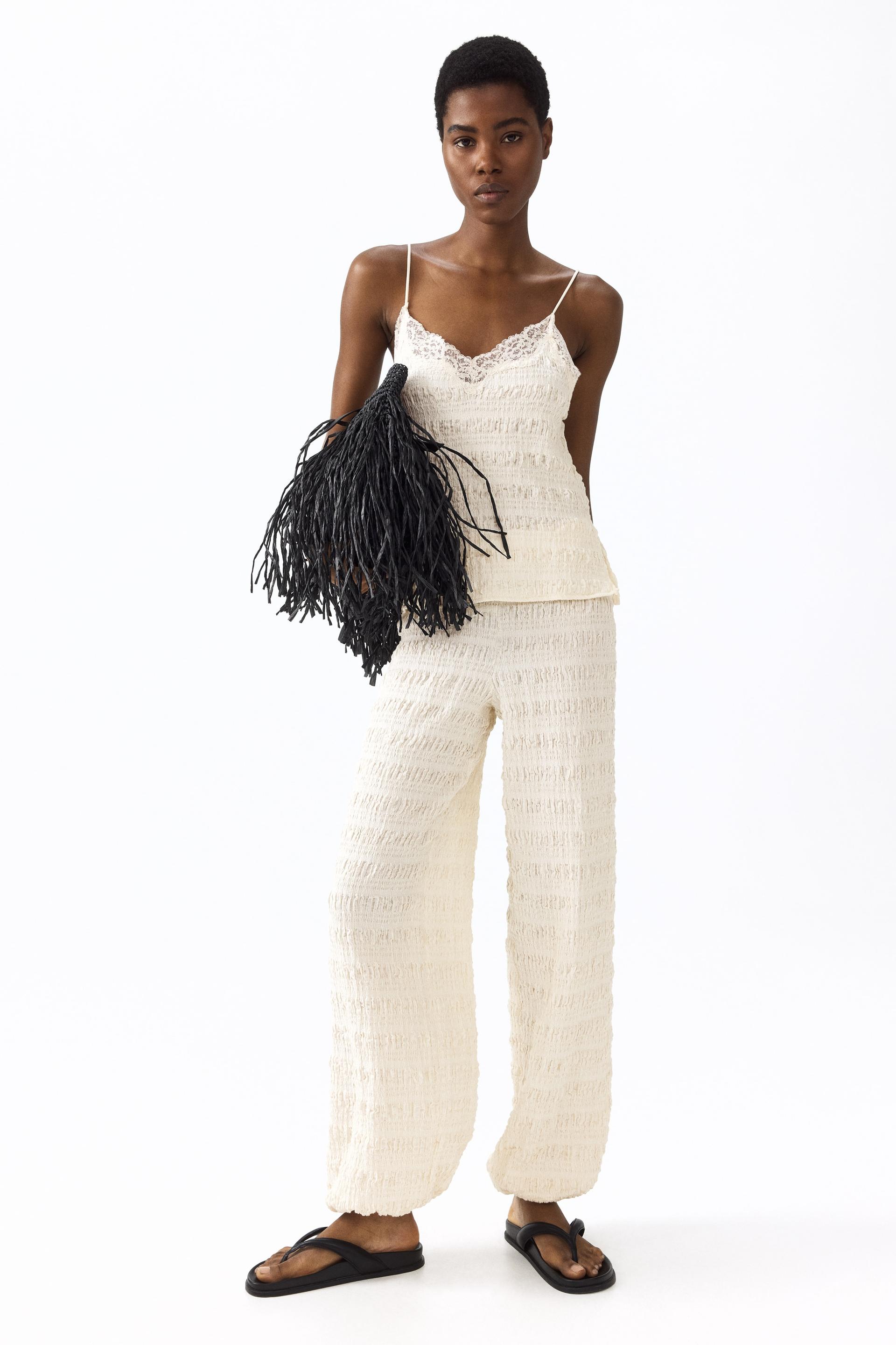 textured jersey balloon-leg pants