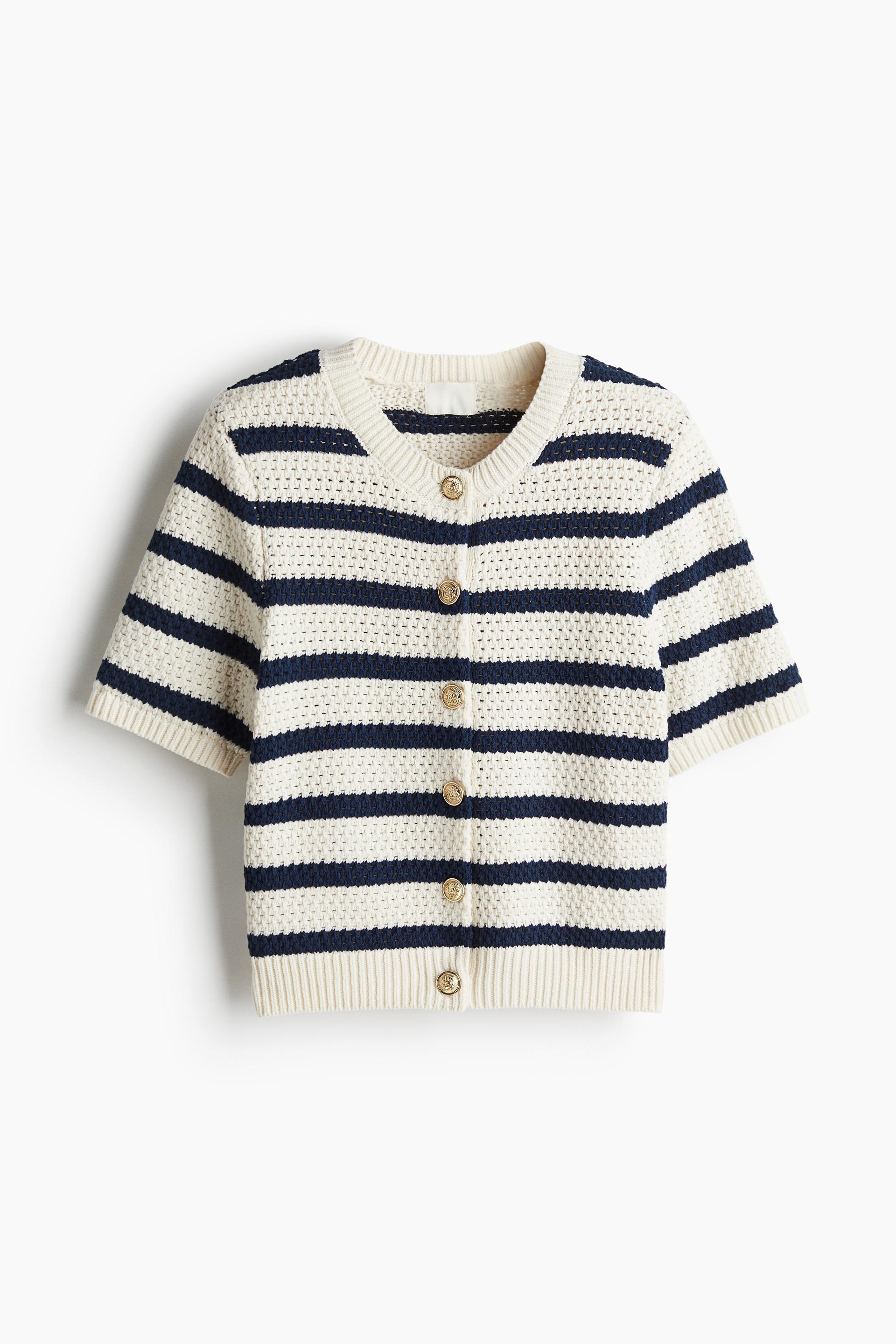 textured-knit cardigan