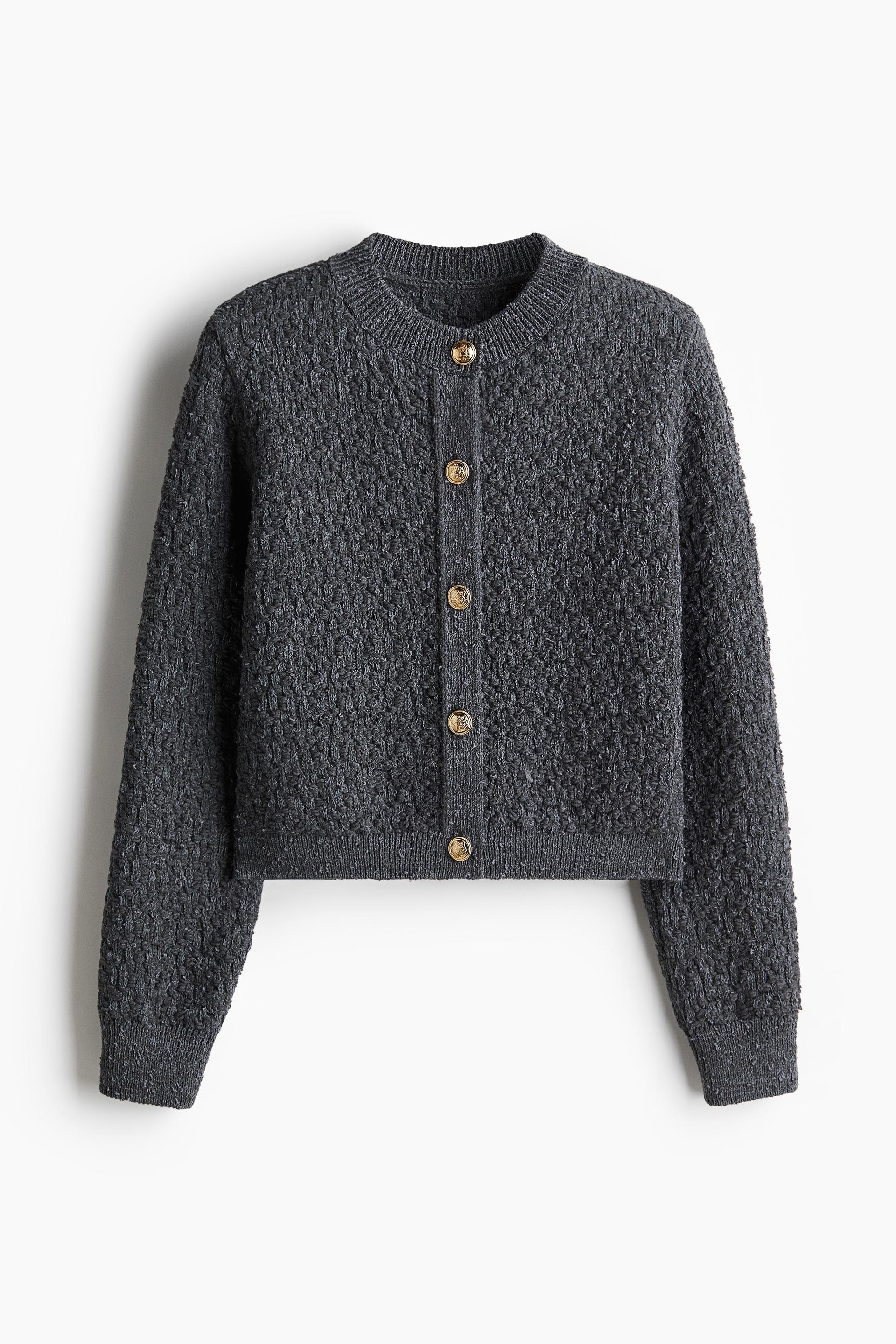 textured-knit cardigan