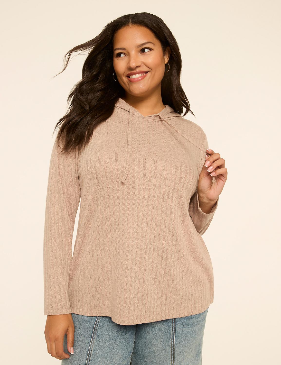 textured knit hoodie