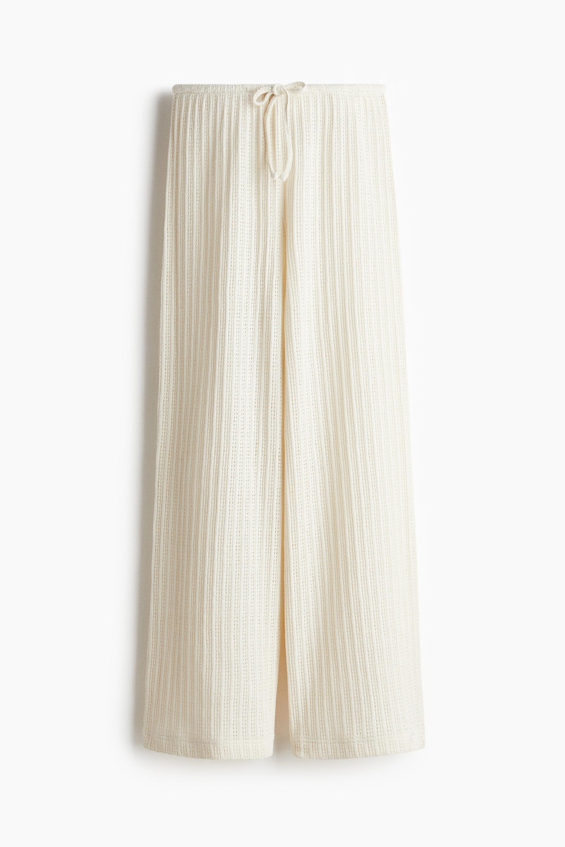 textured-knit pants