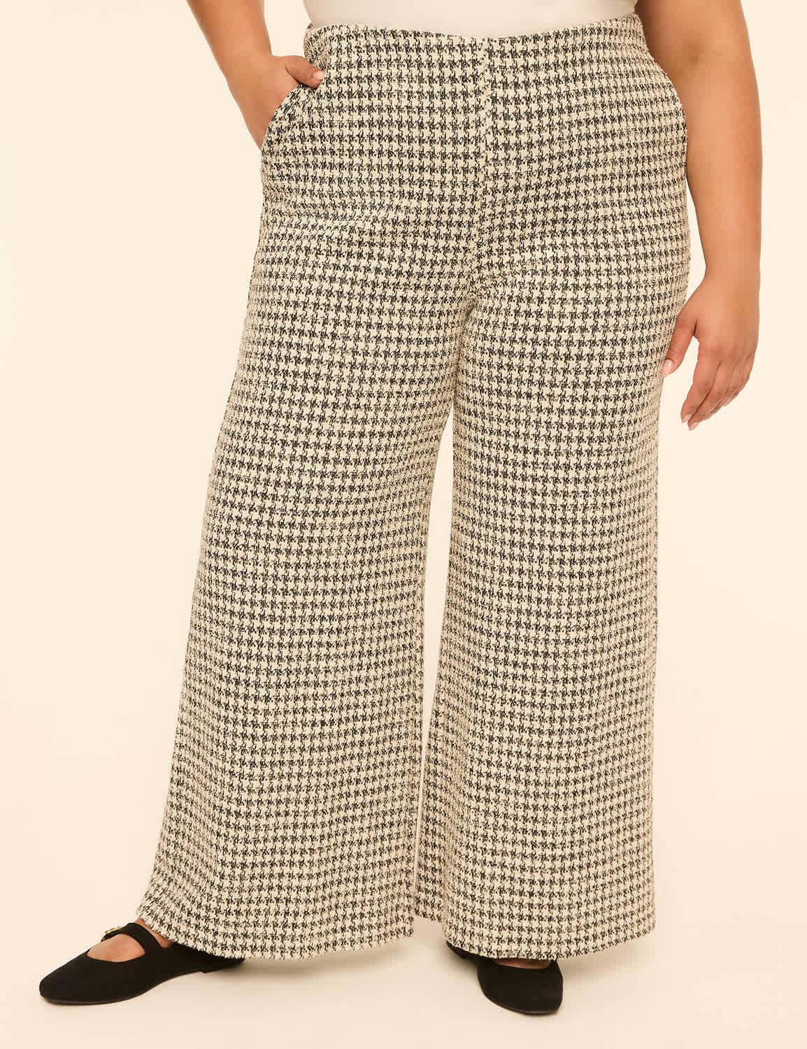 textured knit pull-on wide leg palazzo pant