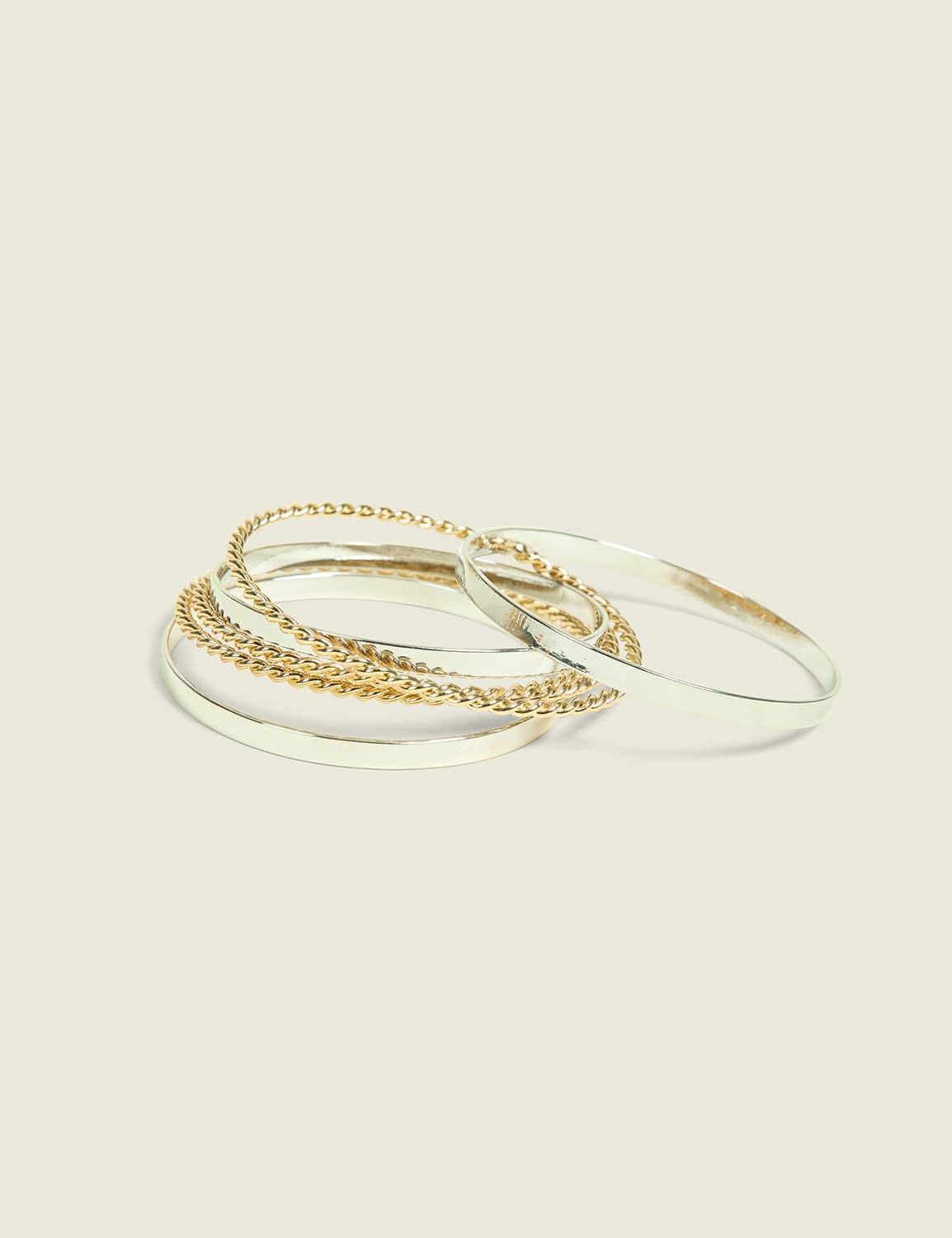 textured mixed metal bangle se