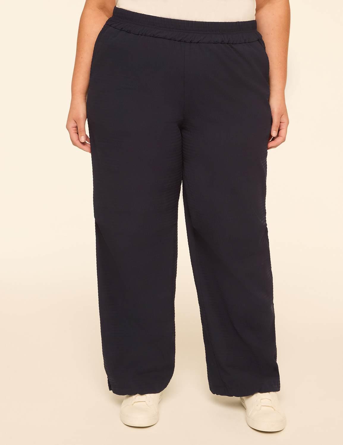 textured parachute ankle pant