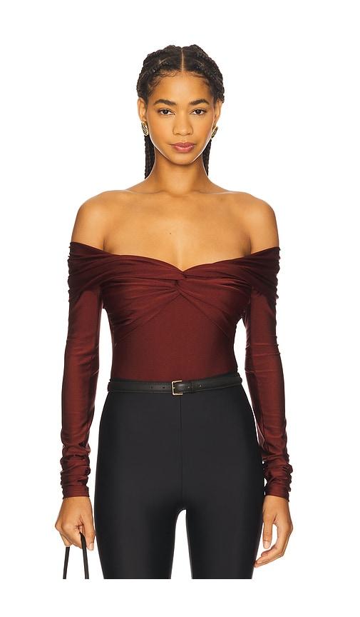 the andamane kendall bodysuit in burgundy. - size m (also in xs, s)