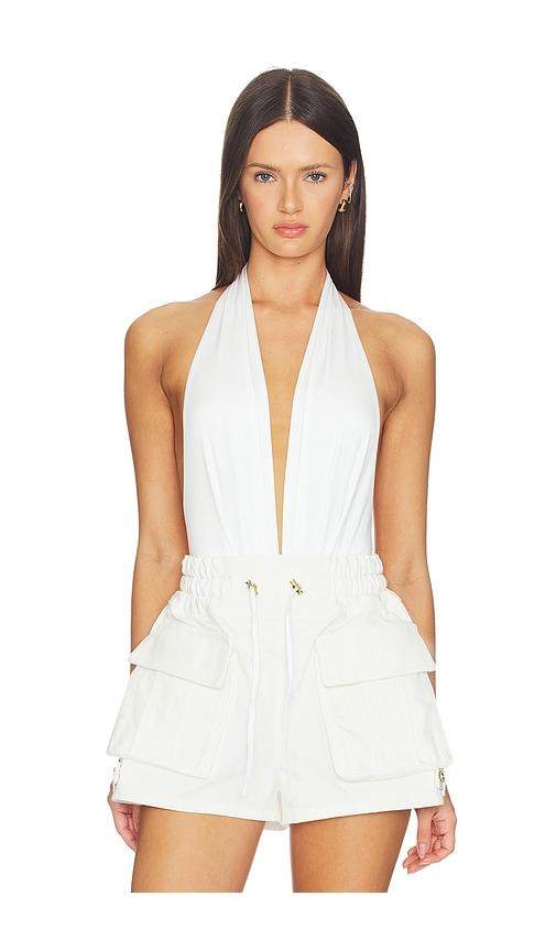 the andamane zendaya deep vneck bodysuit in white. - size 38/xs (also in 40/s, 42/m)