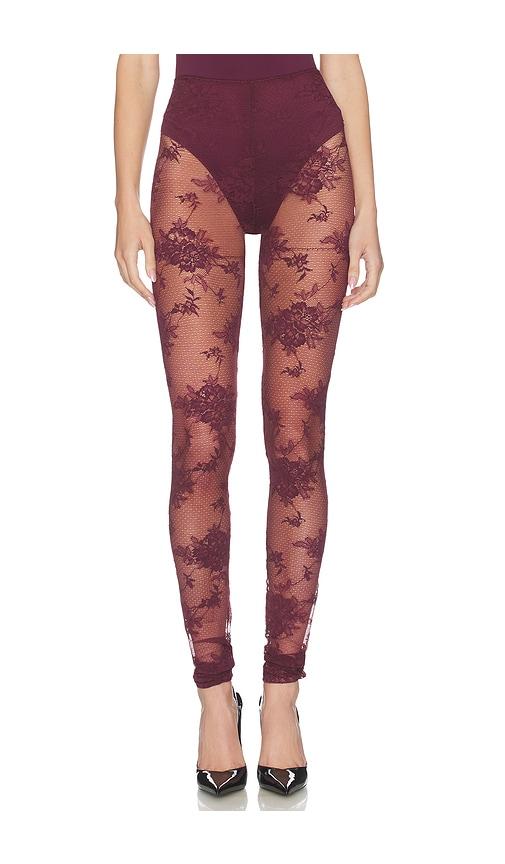 the andamane zillah lace leggings in burgundy. - size l (also in xs, s, m)