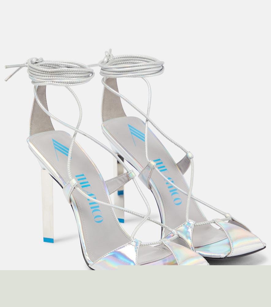 the attico adele metallic leather sandals