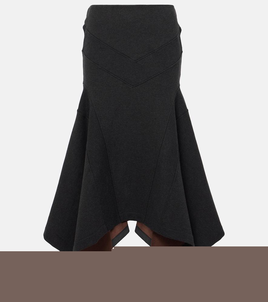 the attico asymmetric cotton midi skirt
