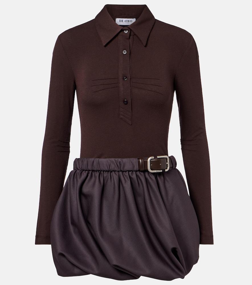 the attico belted polo dress