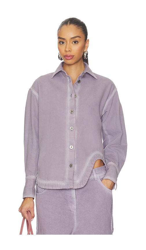 the attico bomber shirt jacket in mauve. - size 40 (also in 42)