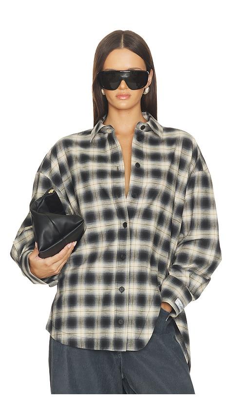 the attico button down check shirt in black & white. - size 36 (also in 40, 42, 44)