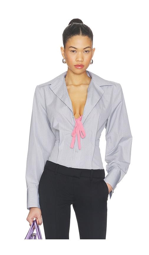 the attico button down shirt in grey. - size 36 (also in 38, 42, 44)
