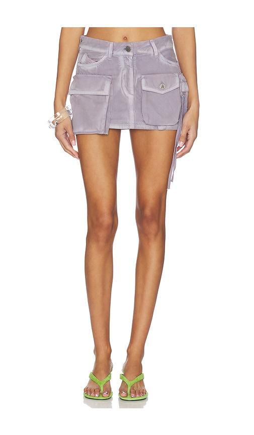 the attico cargo mini skirt in mauve. - size 42 (also in 44)