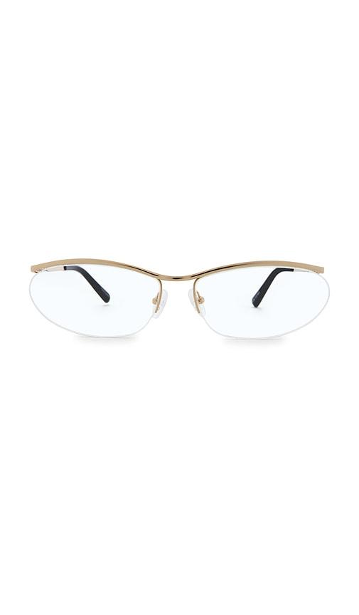 the attico charlotte optical glasses in metallic gold.