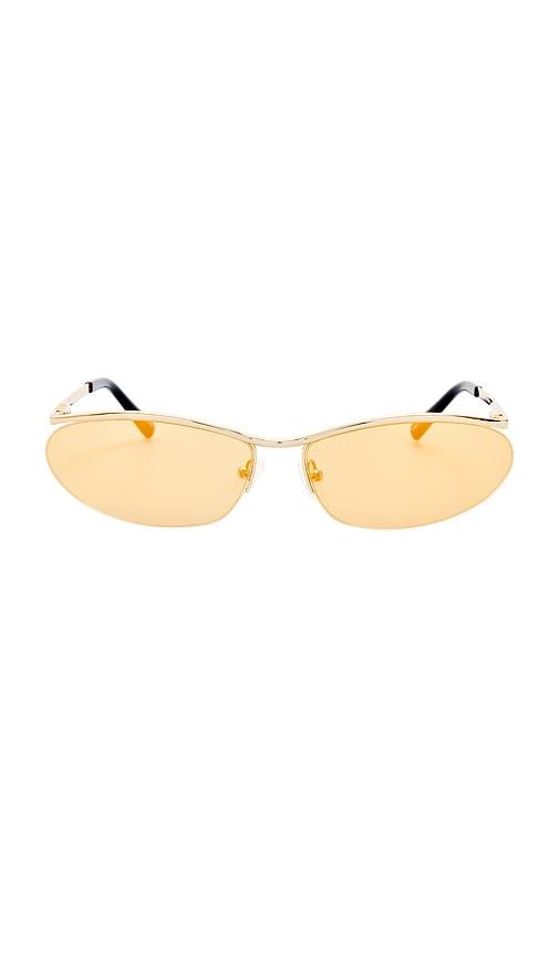 the attico charlotte sunglasses in metallic gold.