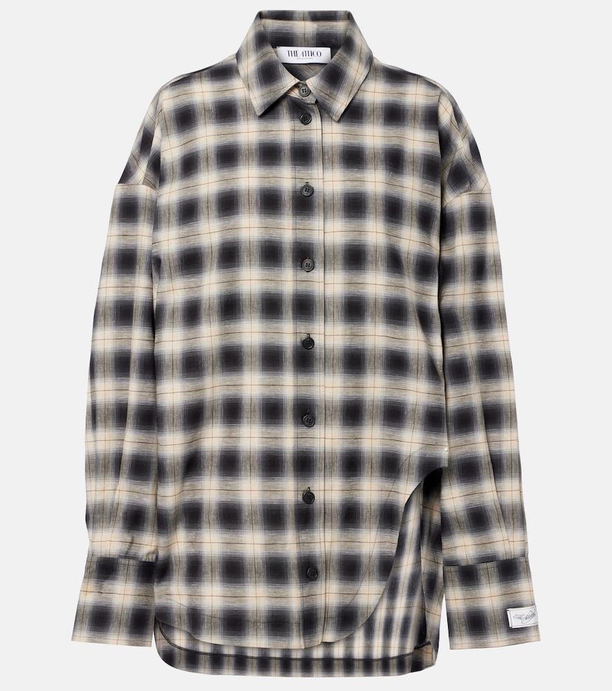the attico checked asymmetric cotton shirt