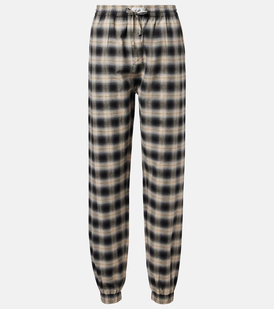 the attico checked cotton sweatpants