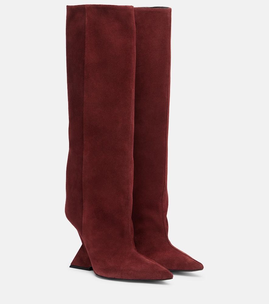 the attico cheope 105 suede knee-high boots
