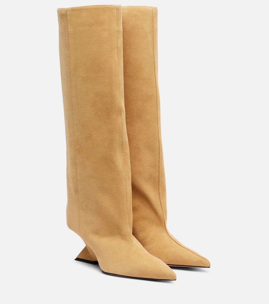the attico cheope 105 suede knee-high boots