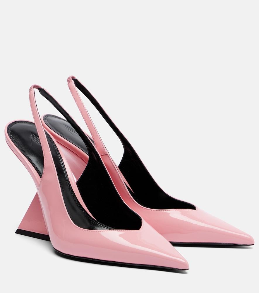 the attico cheope patent leather slingback wedges