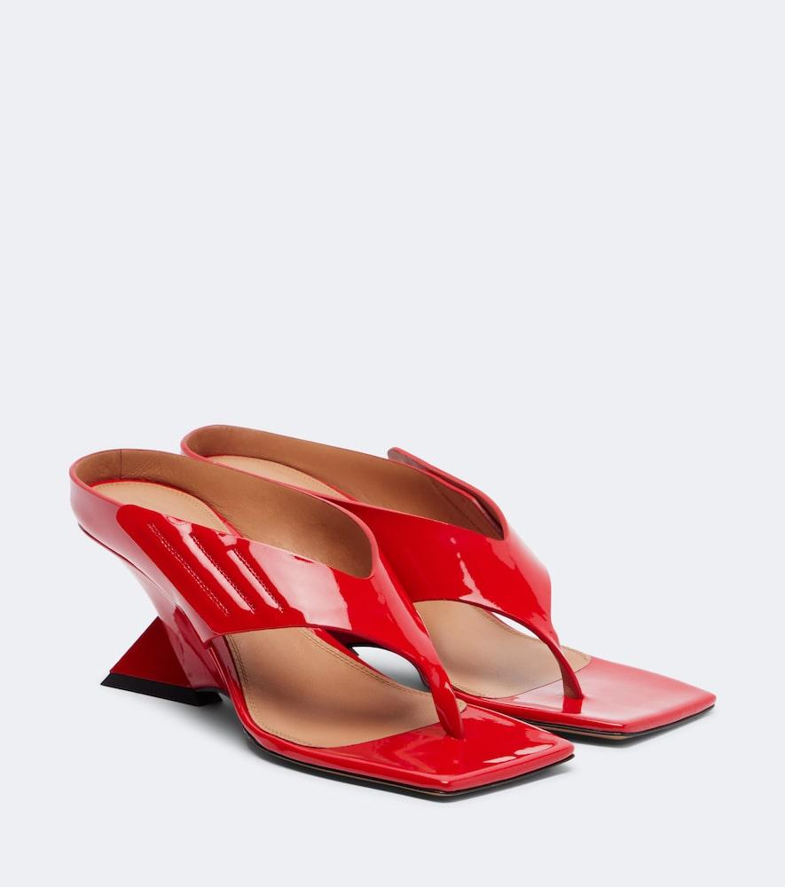 the attico cheope patent leather thong sandals