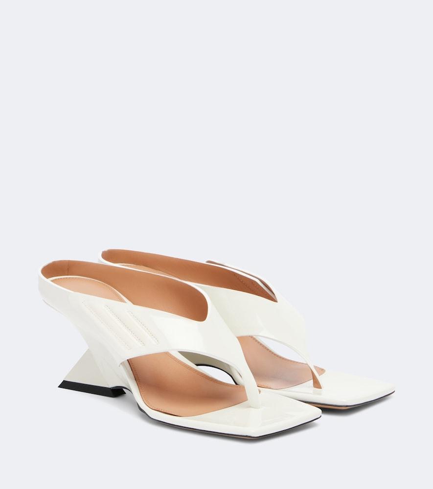 the attico cheope patent leather wedge sandals