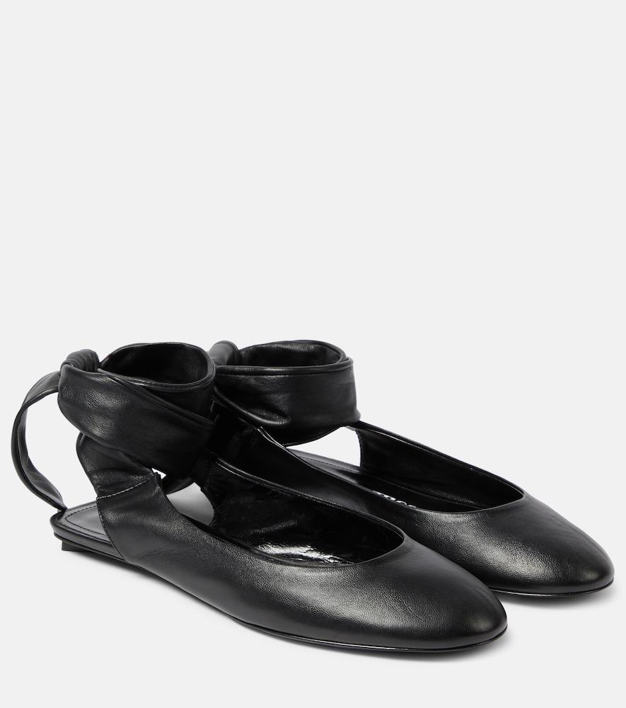the attico cloe leather slingback flats