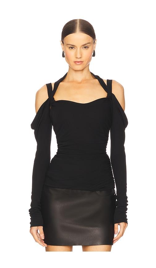 the attico cold shoulder top in black. - size 40 (also in 42)