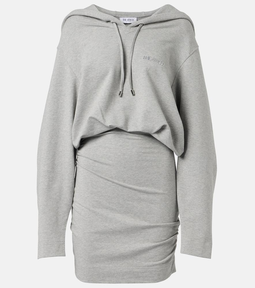 the attico cotton-blend jersey sweatshirt dress